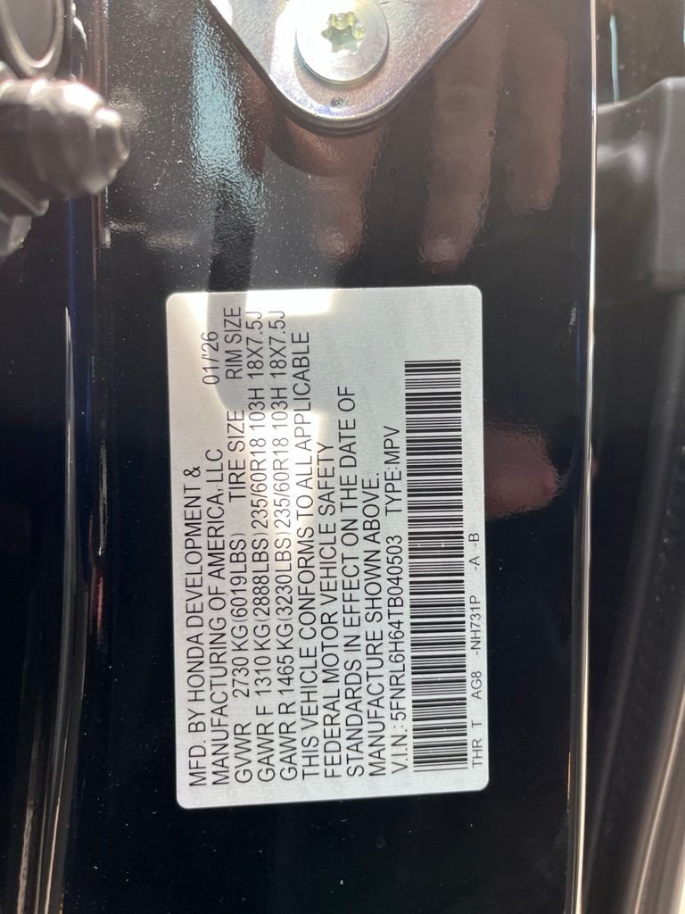 New 2026 Crystal Black Pearl Honda EX-L image 5