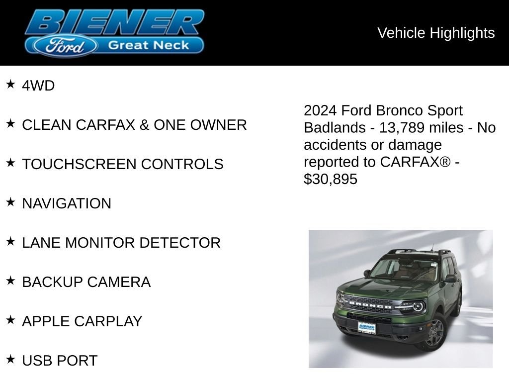 Used 2024 Green Metallic Ford Badlands image 9