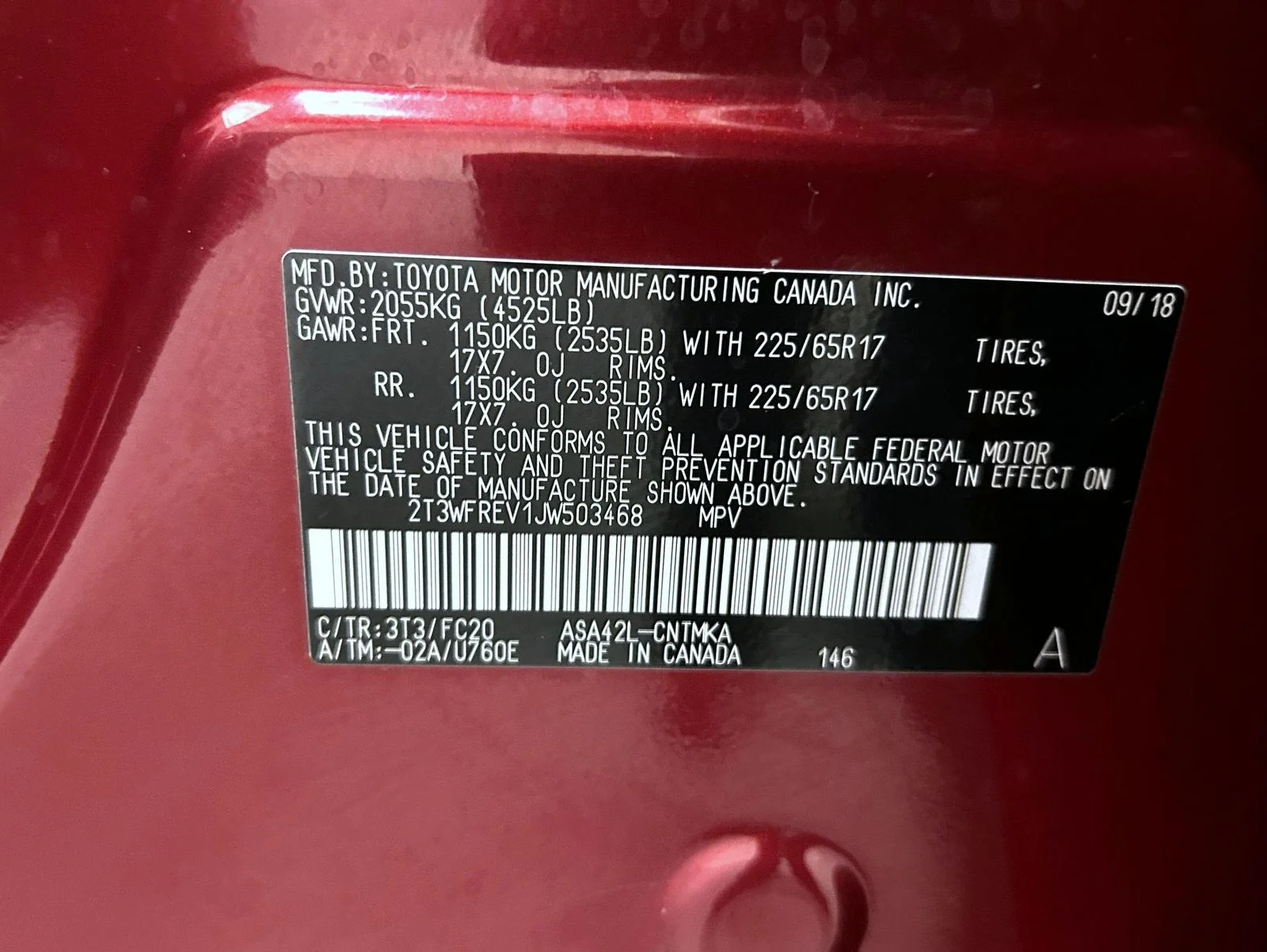 Used 2018 Red Toyota XLE image 25