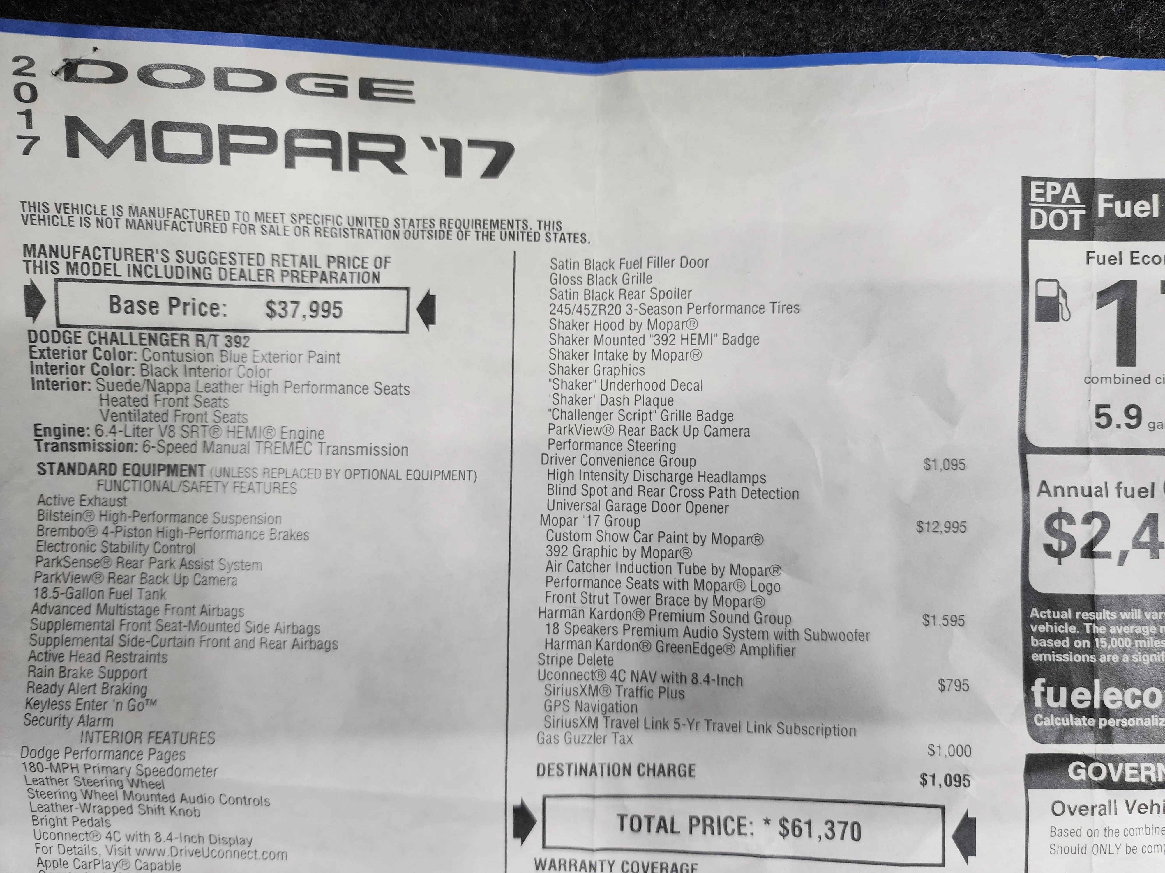 Used 2017 Contusion Blue Pearlcoat Dodge R/T image 40
