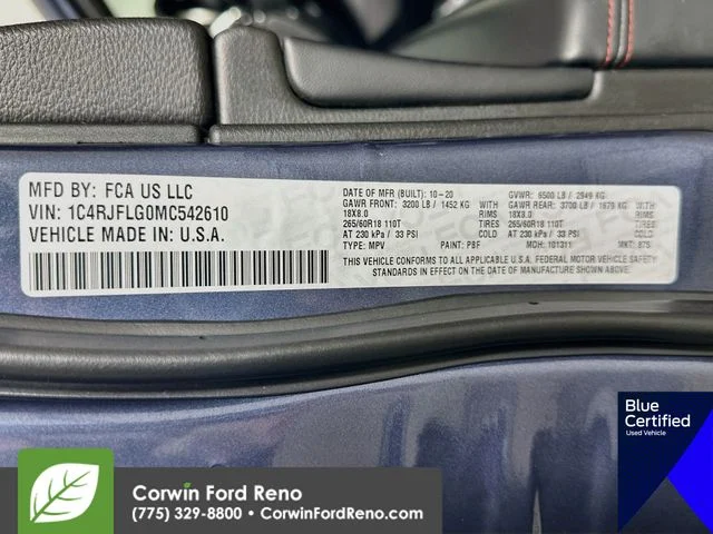 Used 2021 Pacific Blue Clearcoat Jeep Trailhawk image 35