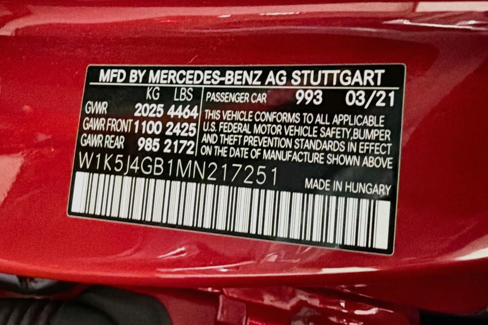 Certified Used 2021 Patagonia Red Metallic Mercedes-Benz 250 image 25
