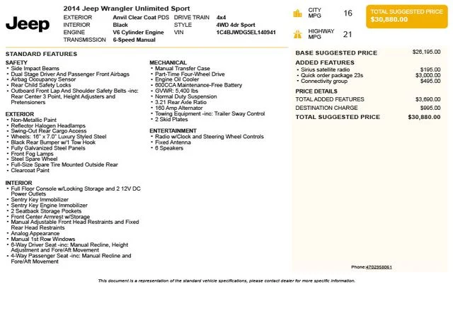 Used 2014 Gray Jeep Unlimited Sport image 3
