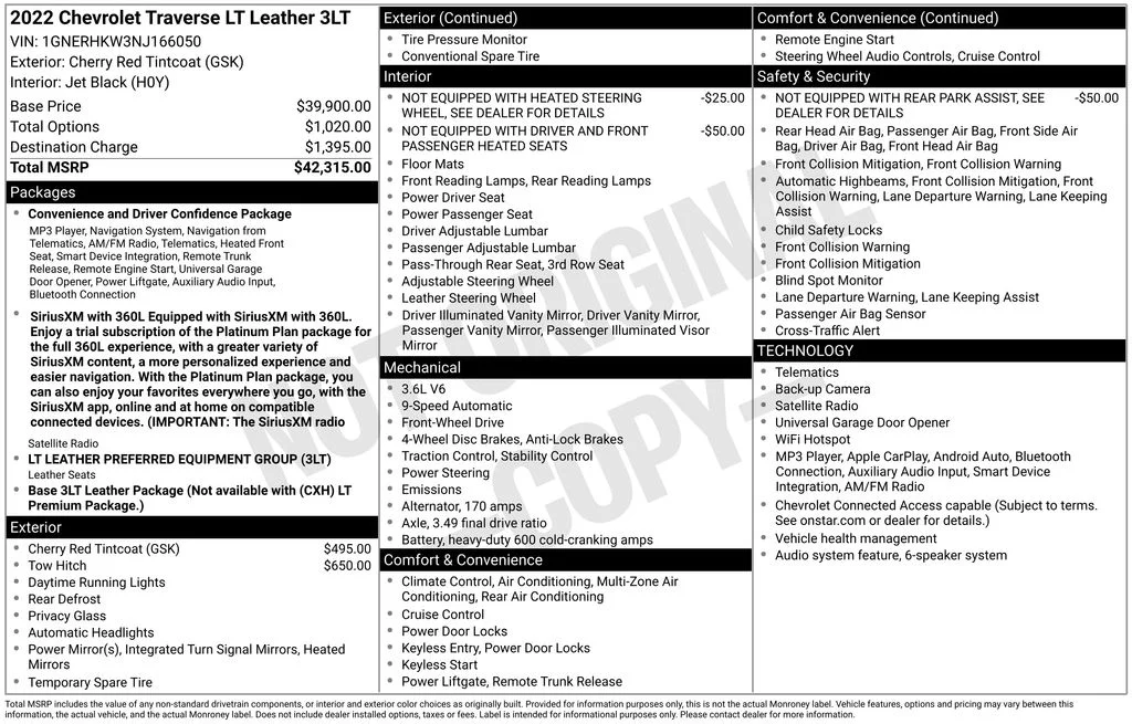 Certified Used 2022 Red Chevrolet LT Leather image 5