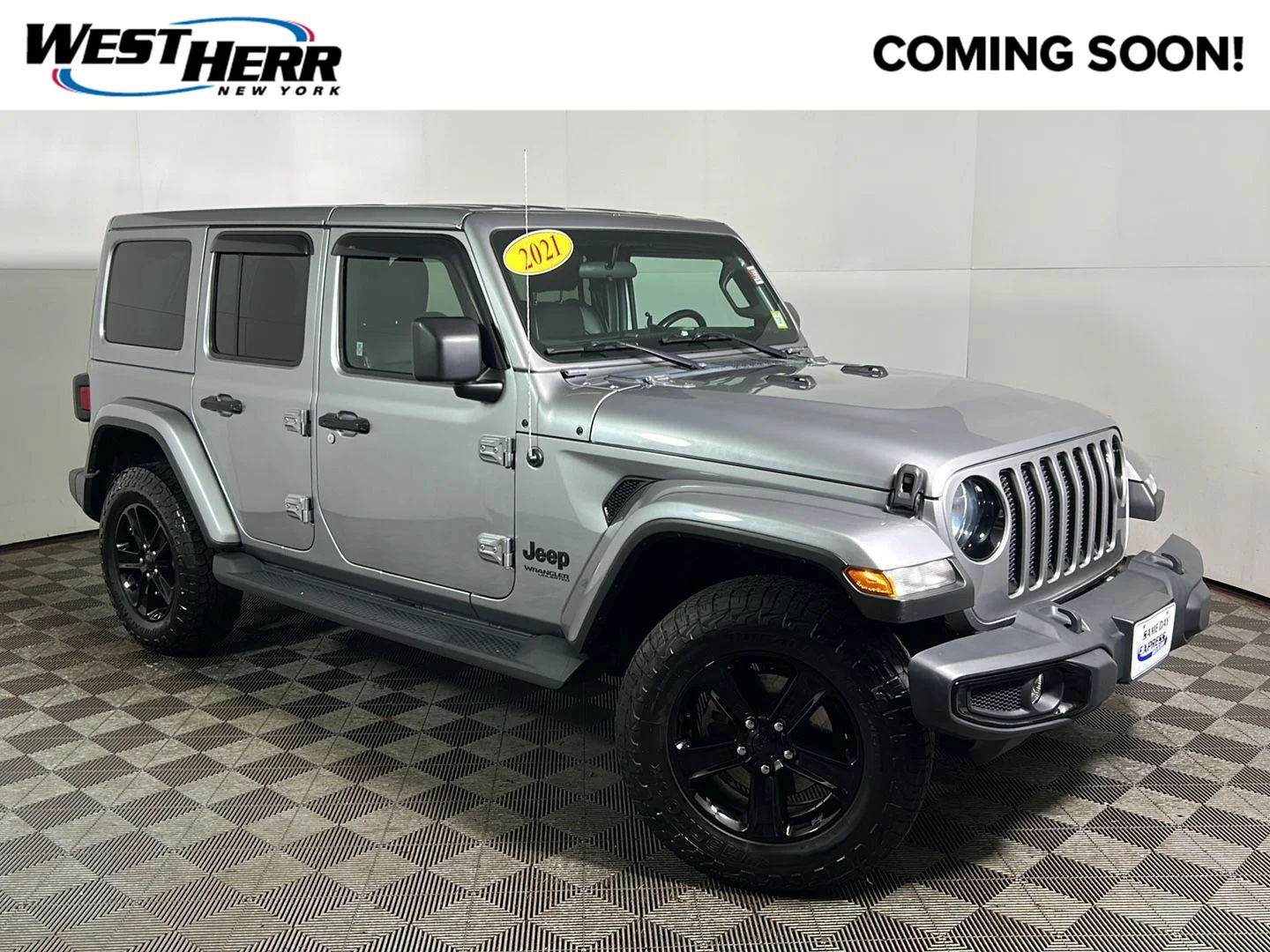 Used 2021 Billet Silver Metallic Clearcoat Jeep Unlimited Sahara Altitude image 1