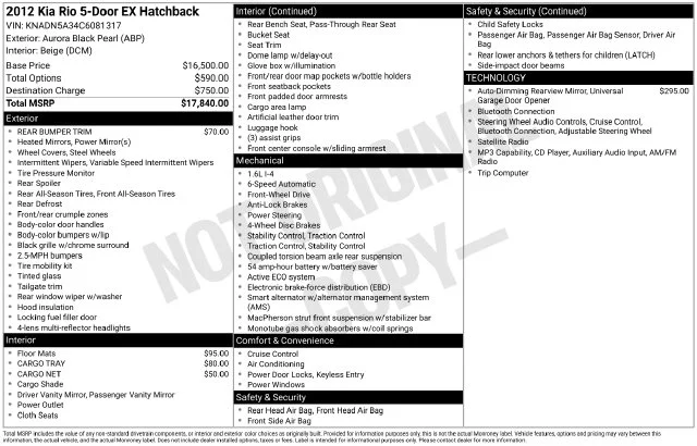 Used 2012 Black Kia EX image 11