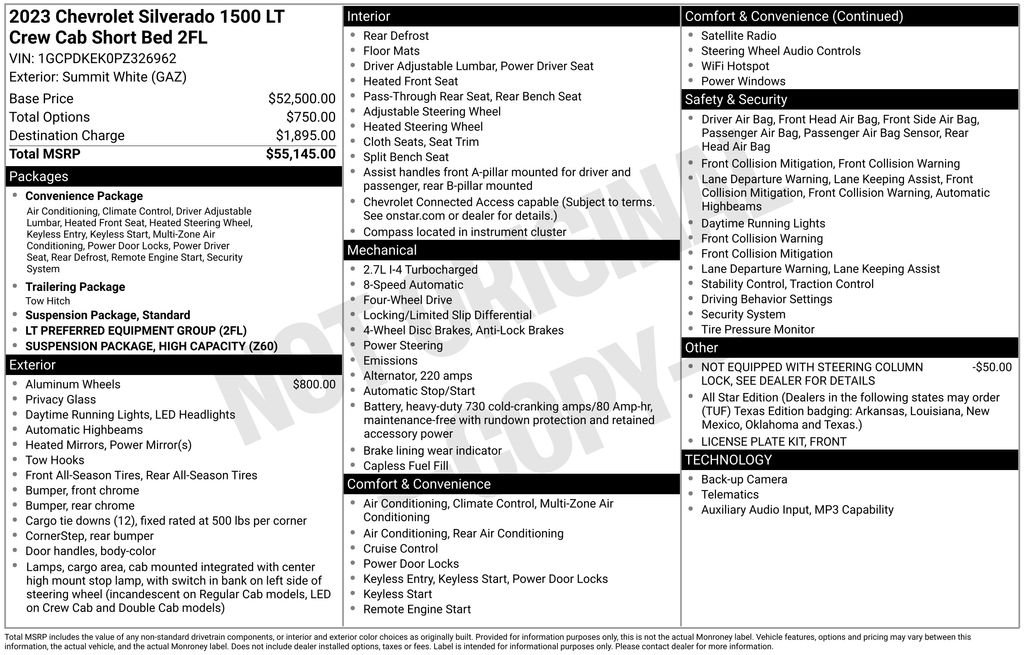 Used 2023 White Chevrolet LT image 8