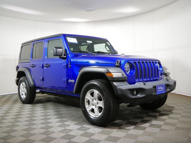 Certified Used 2020 Blue Jeep Unlimited Sport S image 1