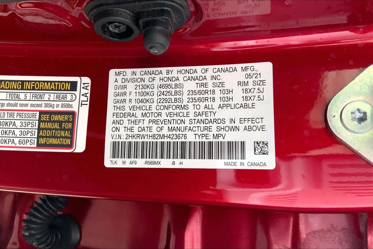 Used 2021 Radiant Red Metallic Honda EX-L image 32