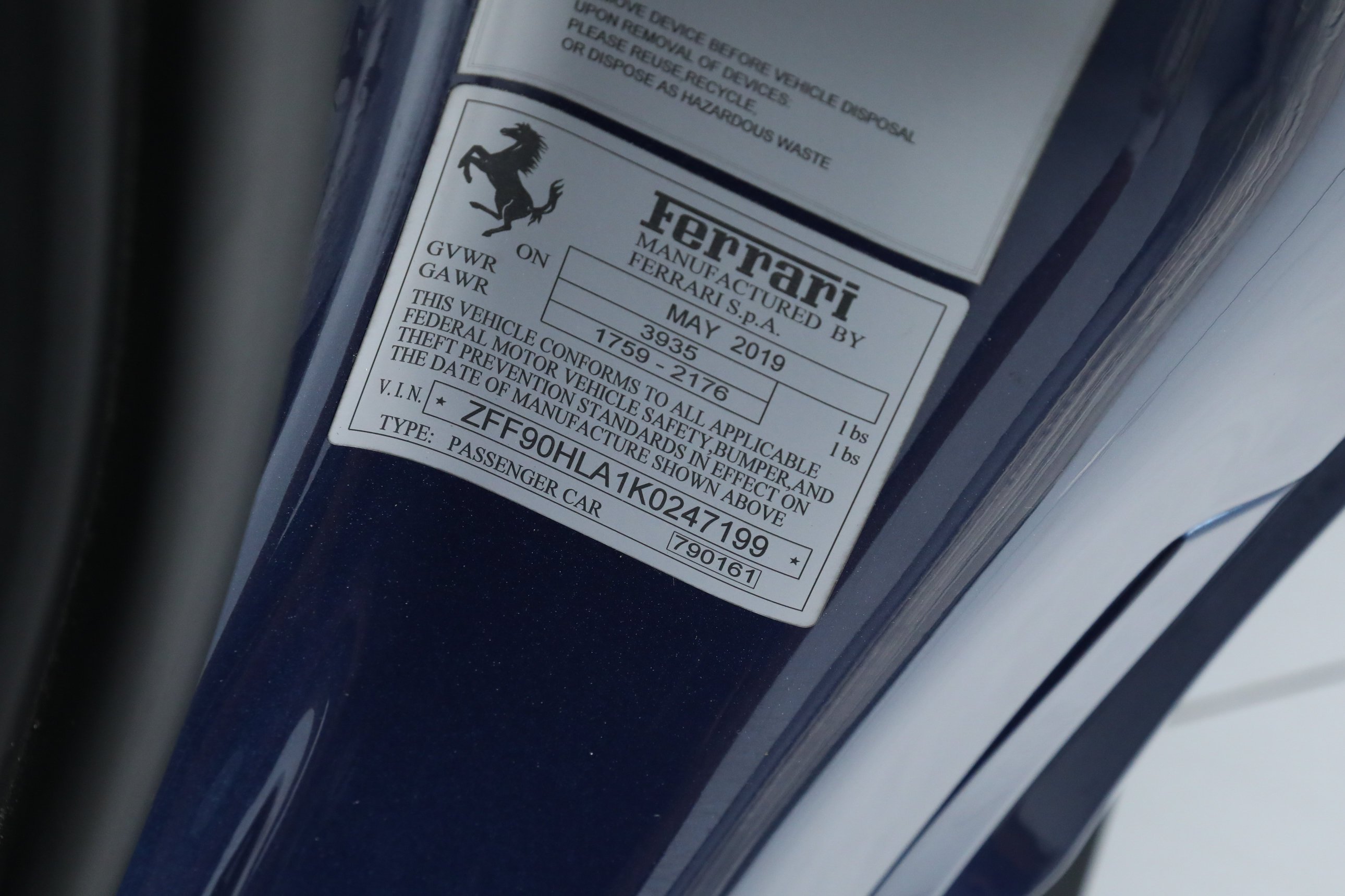 Used 2019 Blue Ferrari  image 46