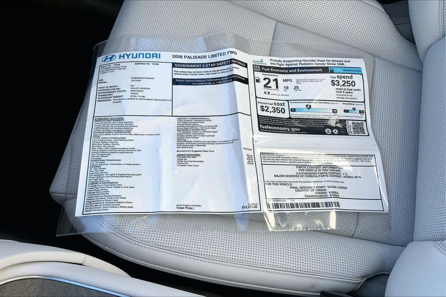 New 2026 Galaxy Maroon Pearl Hyundai Limited image 18