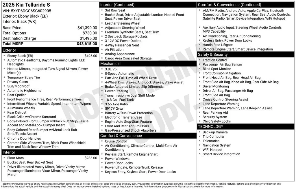Used 2025 Black Kia S image 2