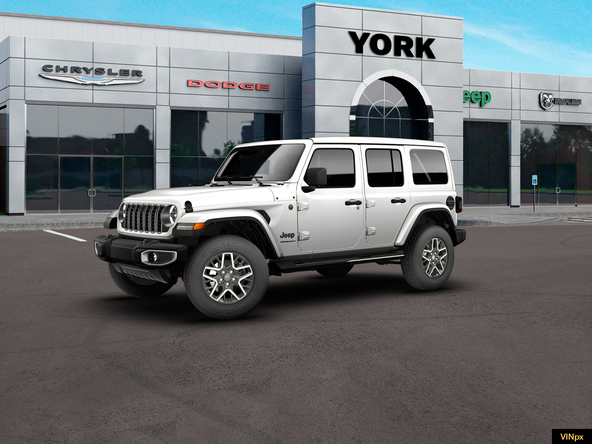 New 2026 Bright White Clear-Coat Exterior Paint Jeep Sahara image 14