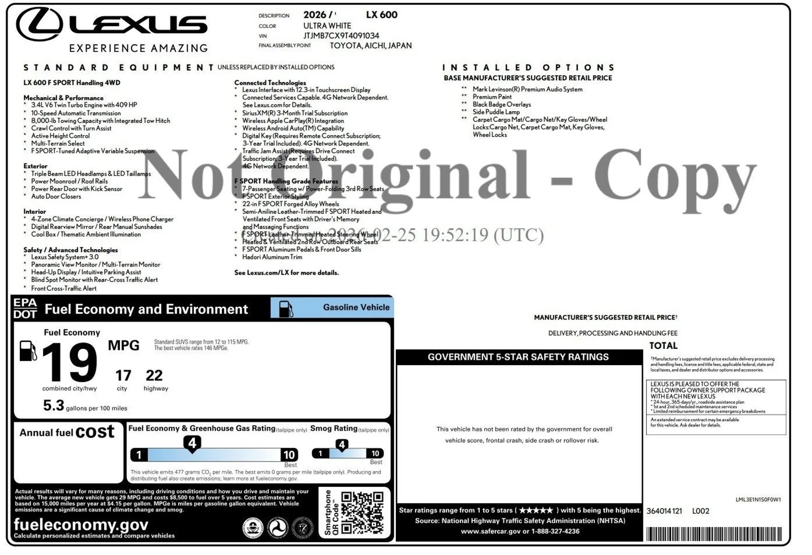 Used 2026 Ultra White Lexus LX 600 F SPORT Handling image 2