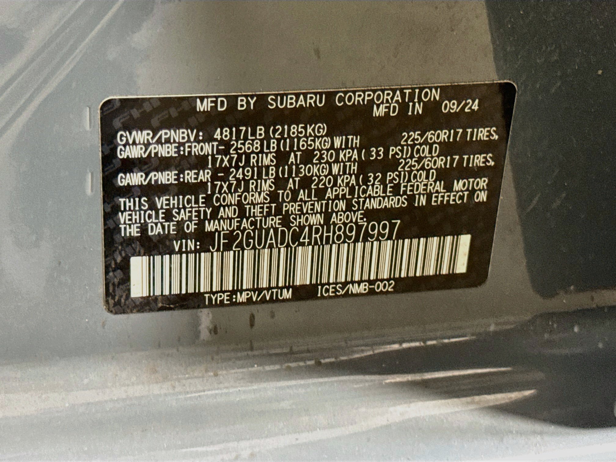 Used 2024 Offshore Blue Metallic Subaru Premium image 30