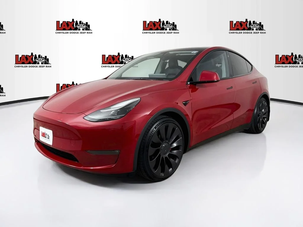 Used 2022 Red Tesla Performance image 3