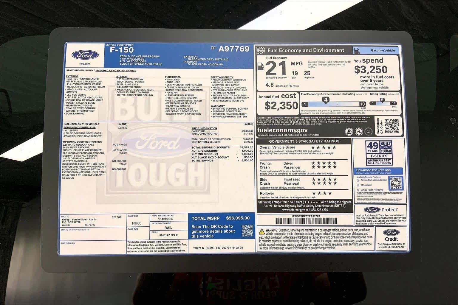 New 2026 Carbonized Gray Metallic Ford XLT image 21