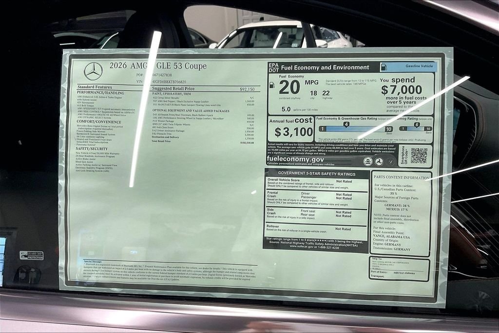 New 2026 Cirrus Silver Metallic Mercedes-Benz AMG® GLE 53 4MATIC+ Coupe image 13