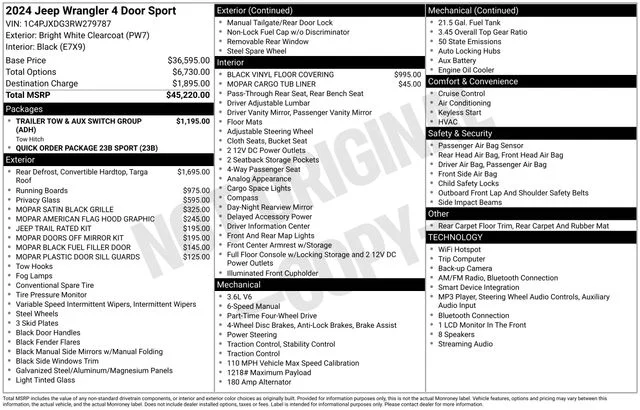 Used 2024 White Jeep Sport image 7