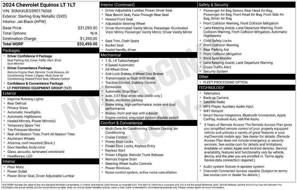 Used 2024 Chevrolet Equinox LT with VIN 3GNAXUEG5RS176066 for sale in Port Orchard, WA