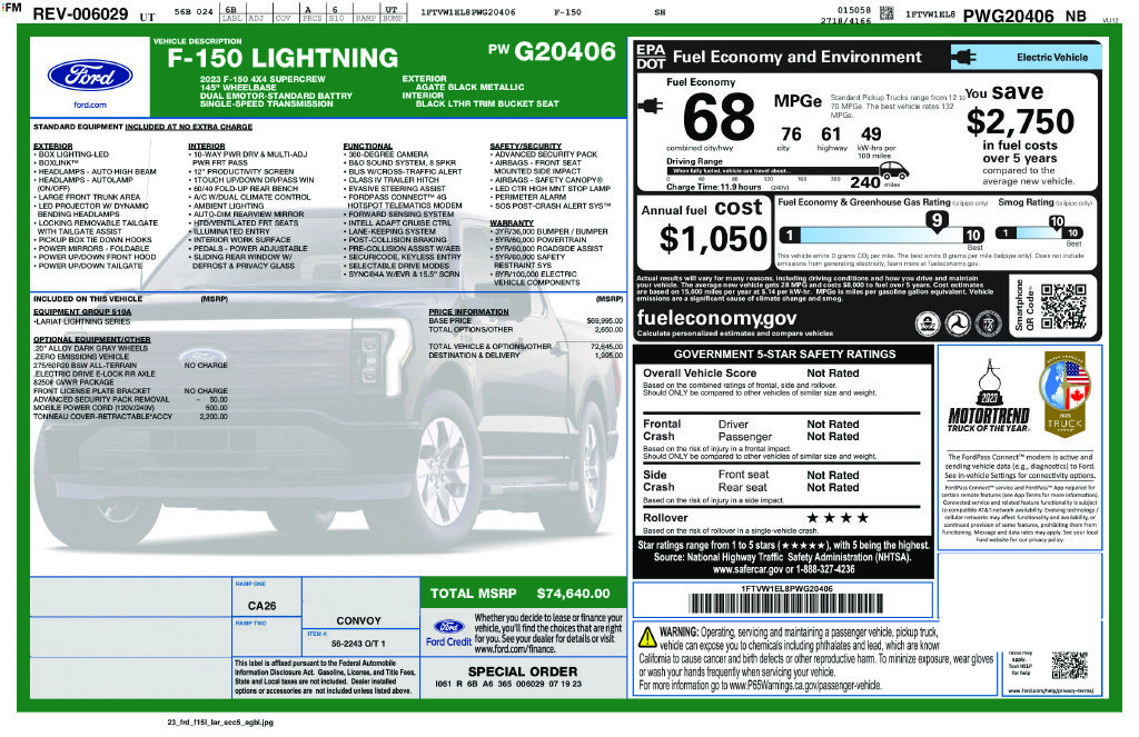 Used 2023 Agate Black Metallic Ford Lariat image 2