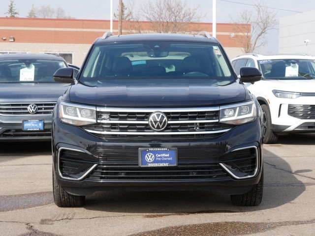 Certified 2021 Volkswagen Atlas SEL R-Line with VIN 1V2SR2CA8MC595584 for sale in Inver Grove Heights, Minnesota