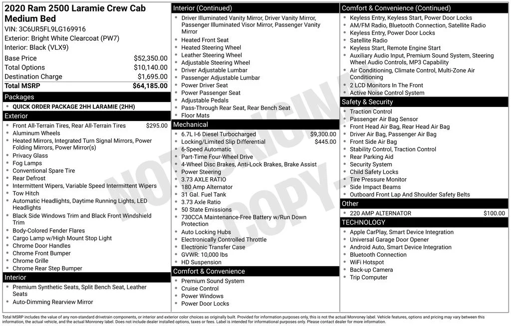 Certified Used 2020 White Ram Laramie image 5