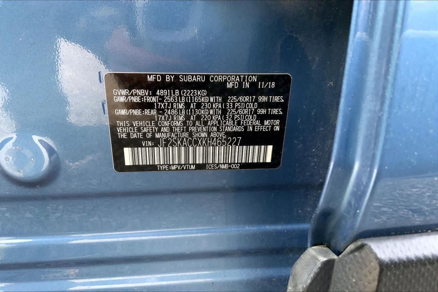 Used 2019 Horizon Blue Pearl Subaru  image 31