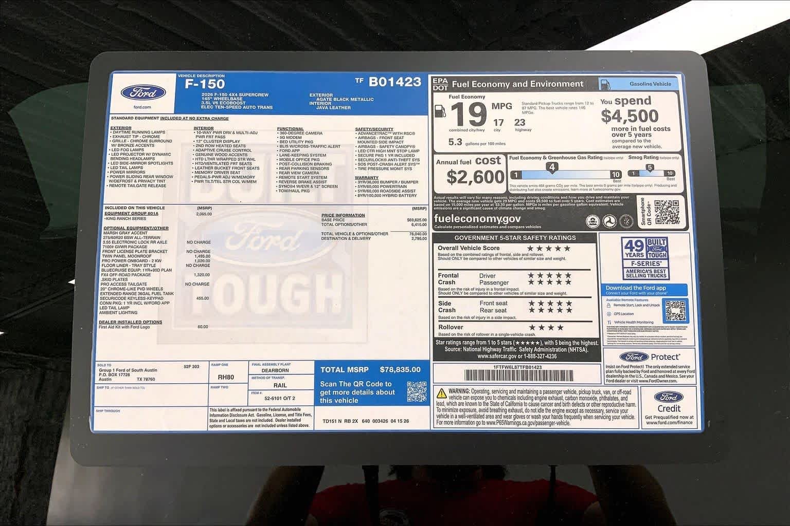 New 2026 Agate Black Metallic Ford King Ranch® image 21