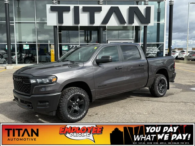2026 Ram 1500 Warlock 4x4*6 Pass | 3.0L I6 | 33in Tires | Adaptive Cruise | Remote Start | Park Assist