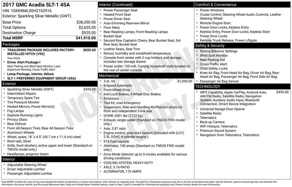 Used 2017 Silver GMC SLT-1 image 2