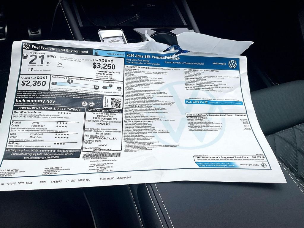 New 2026 Black Volkswagen 2.0T SEL Premium R-Line image 17