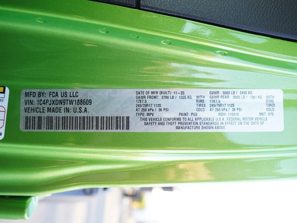 New 2026 Mojito Clear-Coat Exterior Paint Jeep 4-Door Sport S image 30