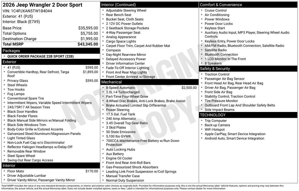 2026 Jeep Wrangler 2-Door Sport - Photo 29