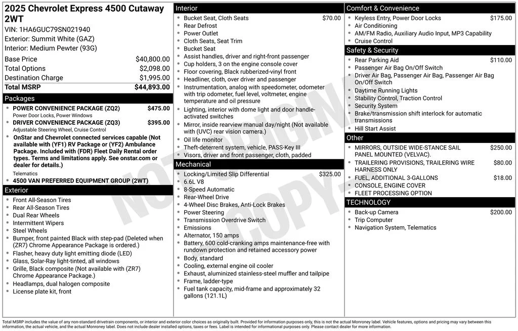 New 2025 White Chevrolet 4500 Series image 6