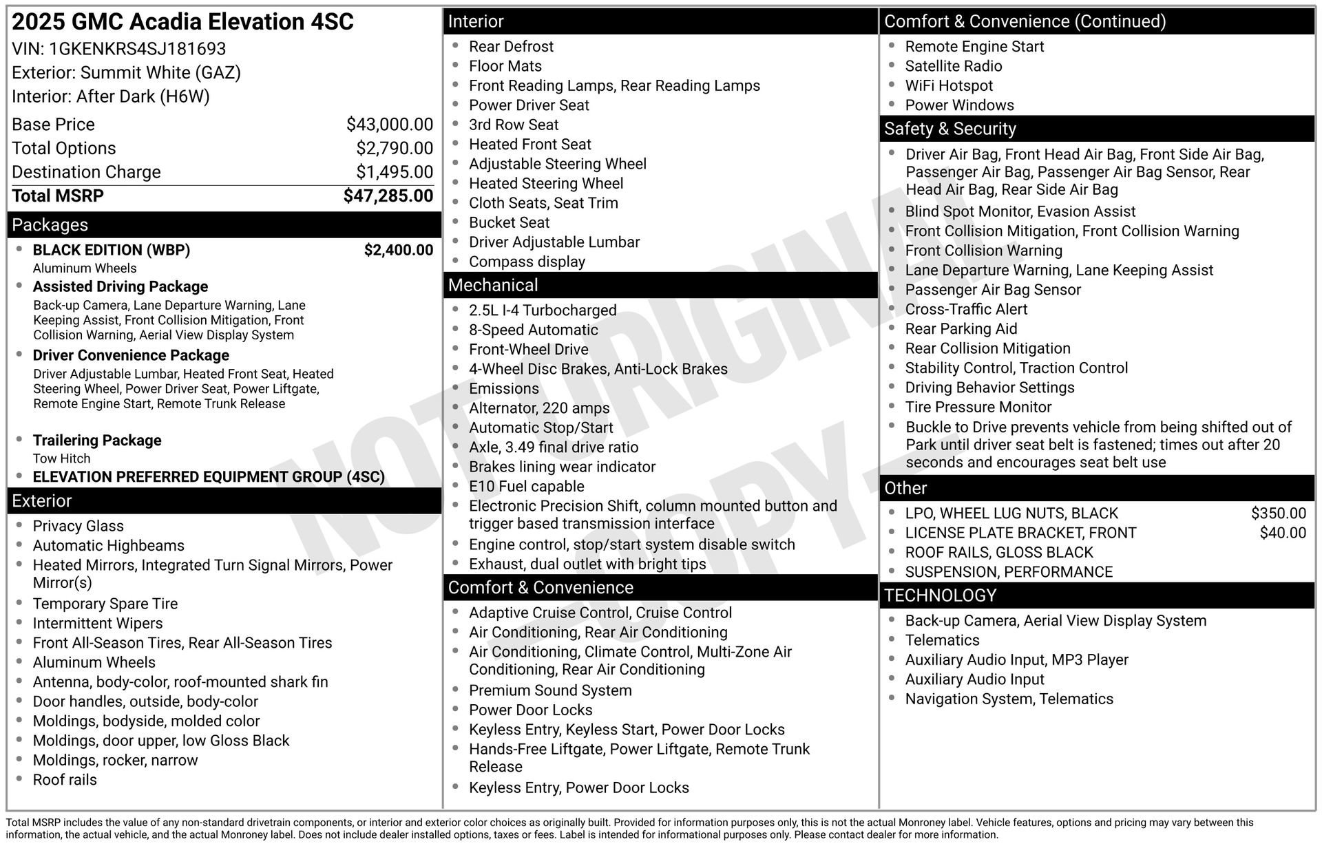 2025 GMC Acadia Elevation