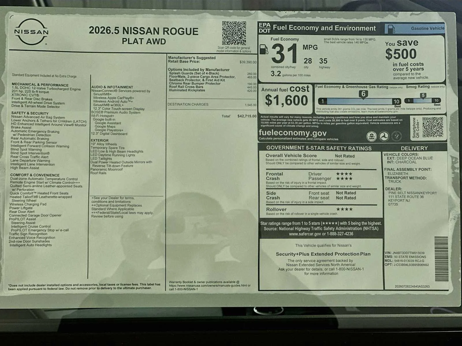 New 2026 Deep Ocean Blue Pearl Nissan Platinum image 6