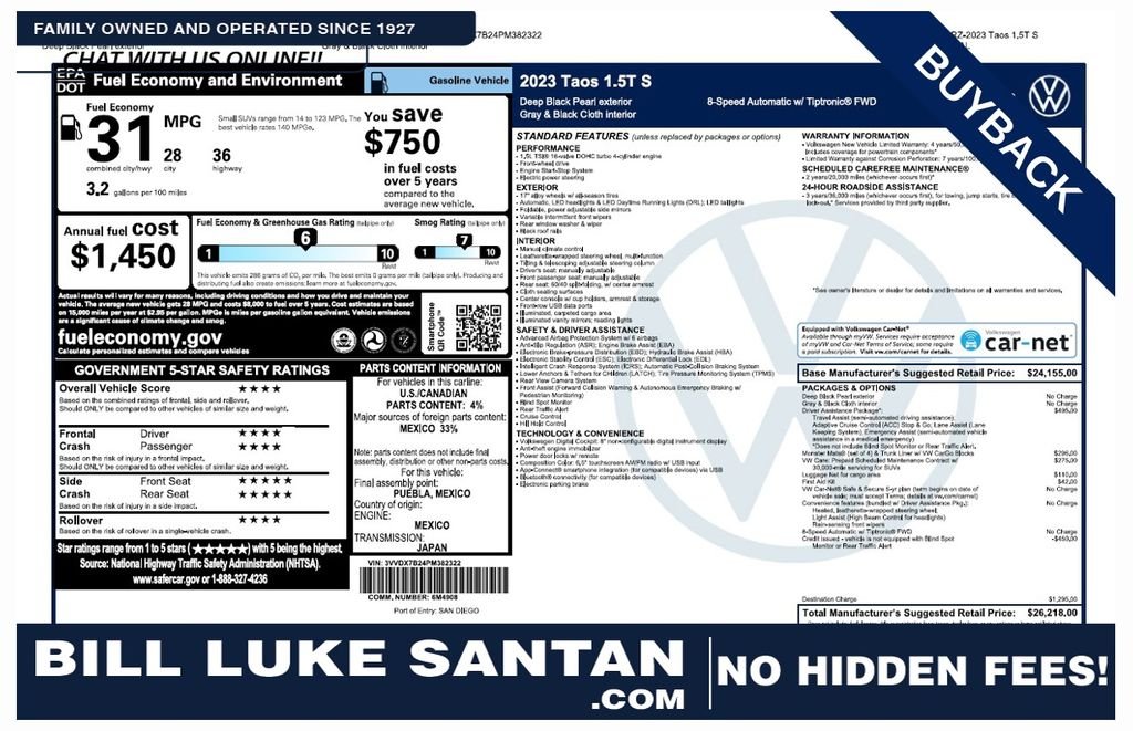 2023 Volkswagen Taos S