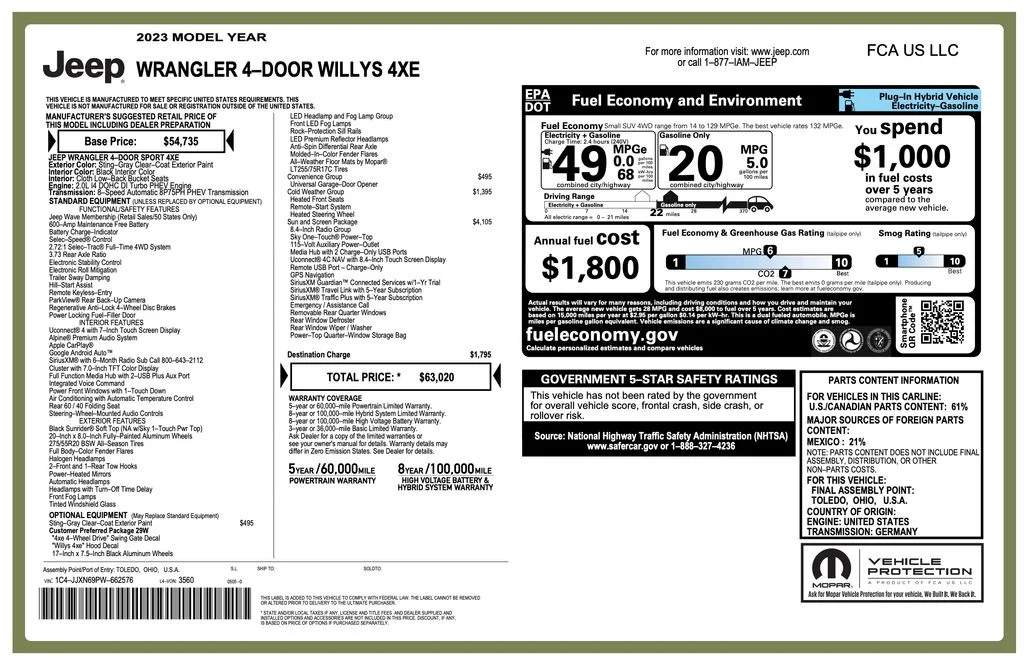 Used 2023 Gray Jeep Willys 4xe image 2