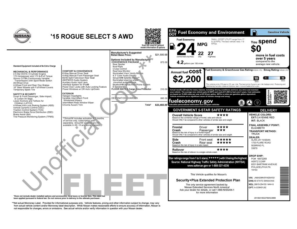 Used 2015 Nissan Rogue Select S with VIN JN8AS5MV5FW254153 for sale in Highland Park, IL