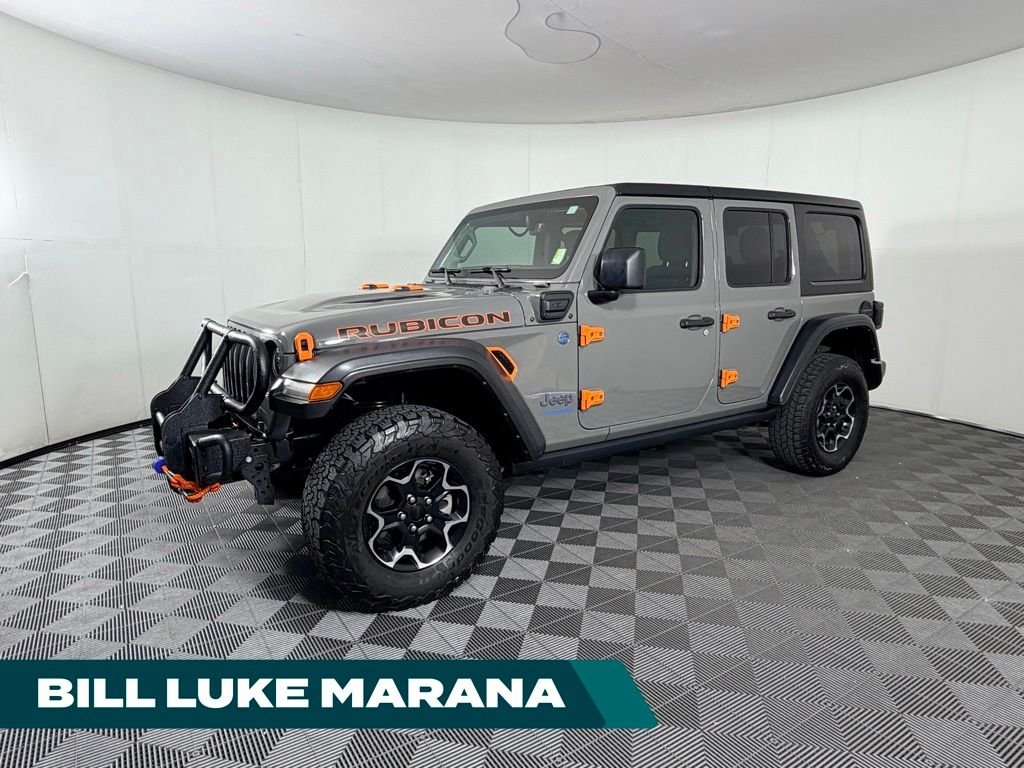 Used 2022 Gray Jeep Unlimited Rubicon 4xe image 1
