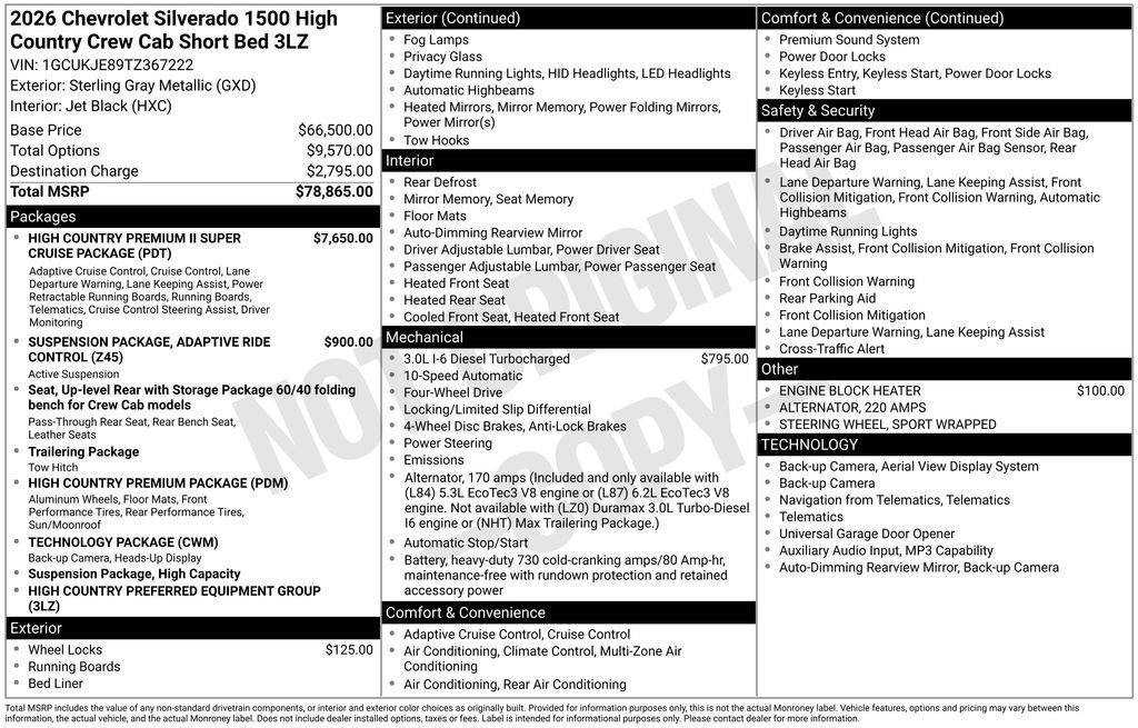 New 2026 Sterling Gray Metallic Chevrolet High Country image 5