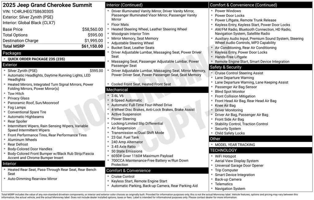 Certified Used 2025 Silver Zynith Jeep Summit image 26