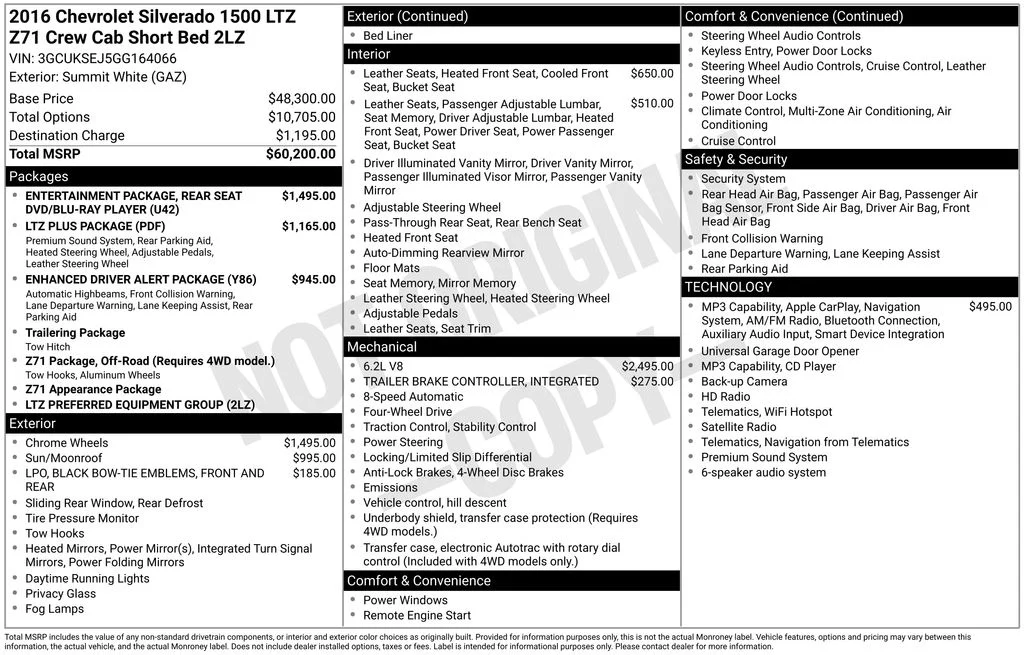 Used 2016 Summit White Chevrolet LTZ image 2