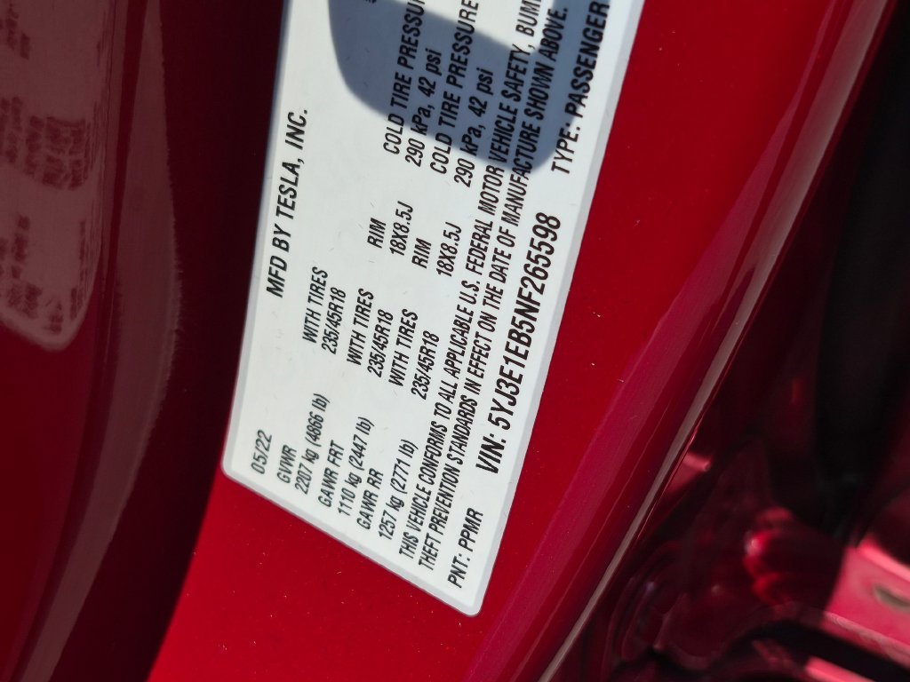 Used 2022 Red Tesla Long Range image 26