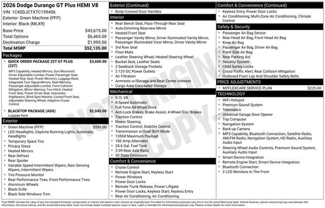 New 2026 Green Machine Exterior Paint Dodge GT Plus HEMI V8 image 32