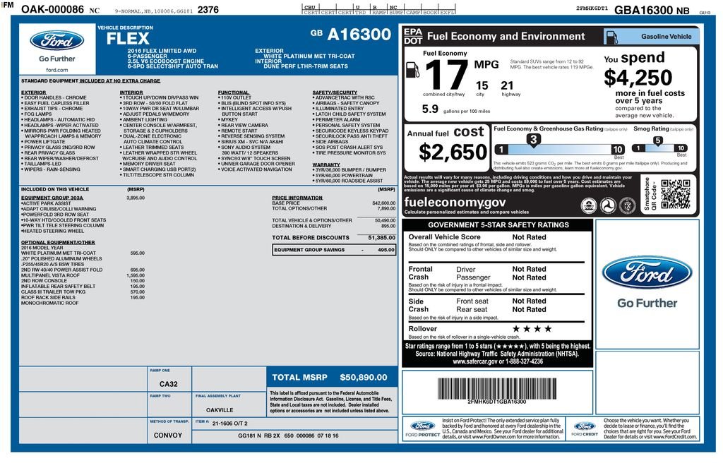 Used 2016 White Ford Limited image 6