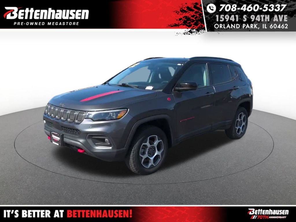 Certified Used 2022 Gray Jeep Trailhawk image 1