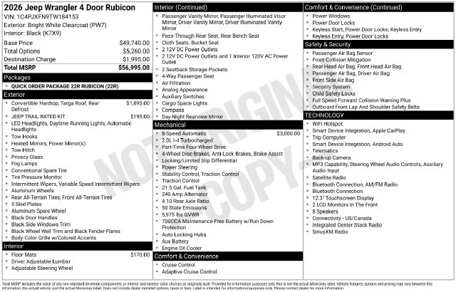 Used 2026 White Jeep Rubicon image 2