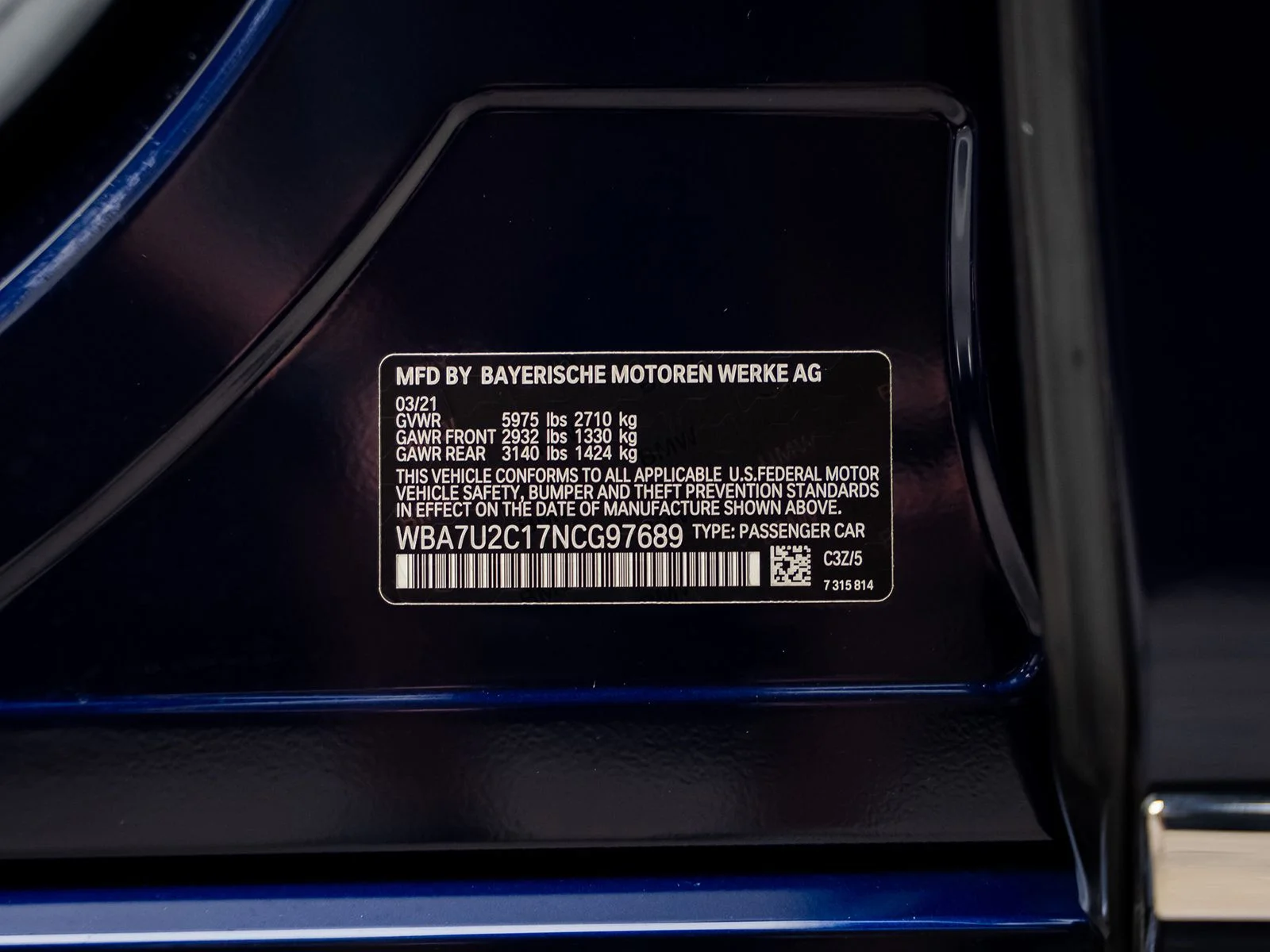 Used 2022 Blue BMW ALPINA B7 xDrive image 72